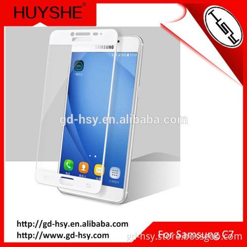 Mobile Accessories for Samsung C7/Full Cover 2.5D Arc Edge Tempered Glass Screen Film Protector for Samsung Galaxy C7000 5.7''